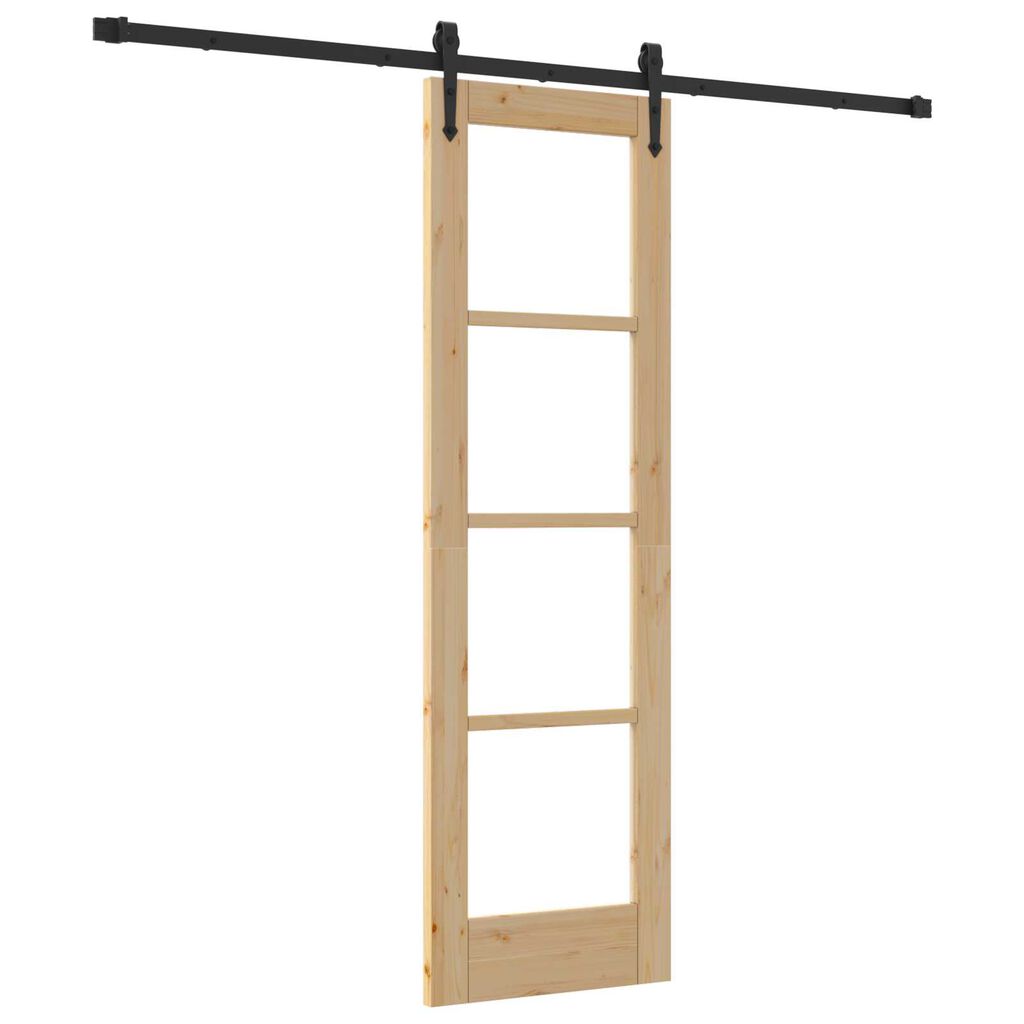 vidaXL Συρόμενη Πόρτα ORKDAL Καφέ 61 x 198.5 εκ. Ξύλο και μέταλλο