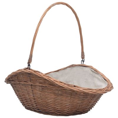 286988 vidaXL Firewood Basket with Handle 60x44x55 cm Natural Willow