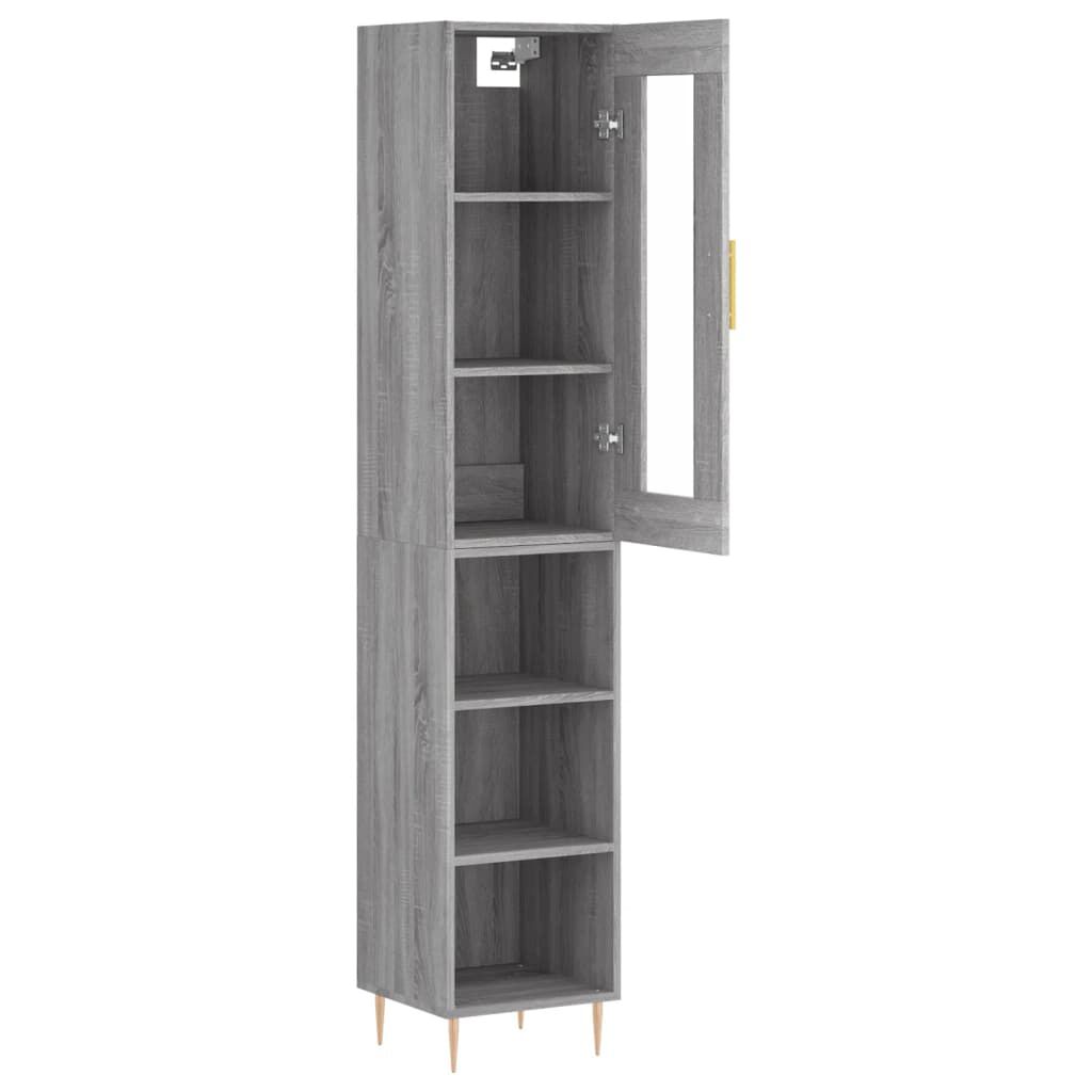 vidaXL Μπουφές Sonoma Γκρι 34,5 x 34 x 180 εκ. από Επεξεργασμένο Ξύλο