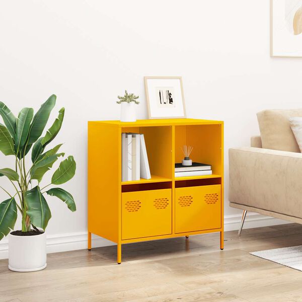 vidaXL Ντουλάπι Μουσταρδί 68x39x73,5 εκ. από Χάλυβα Ψυχρής Έλασης