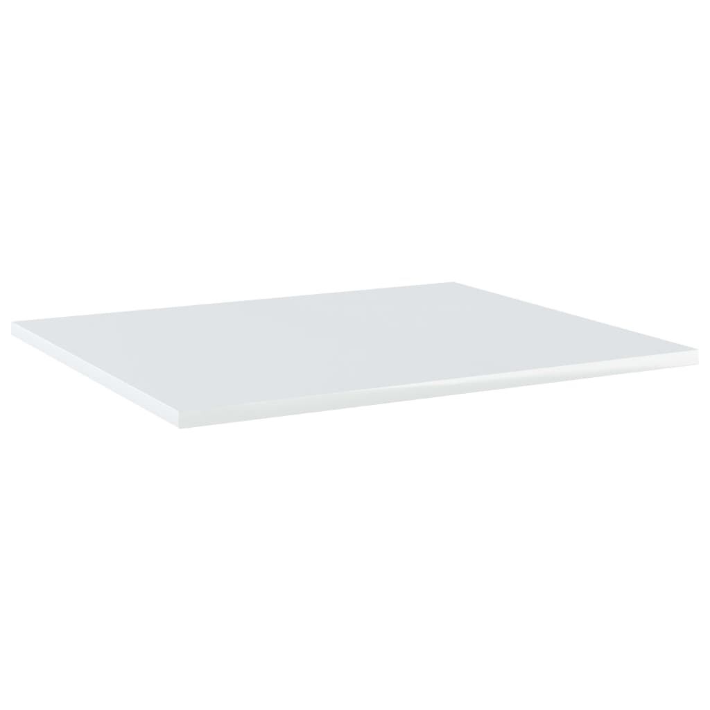 vidaXL Ράφια Βιβλιοθήκης 4 τεμ. Γυαλ. Λευκό 60x50x1,5 εκ. Επεξ. Ξύλο