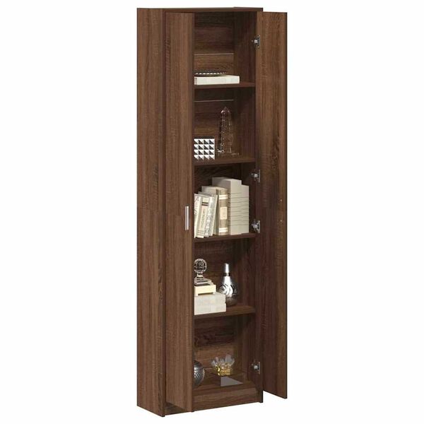 vidaXL Ντουλάπι με ράφι Καφέ δρυς 55 x 25 x 189 εκ. Επεξεργασμένο ξύλο