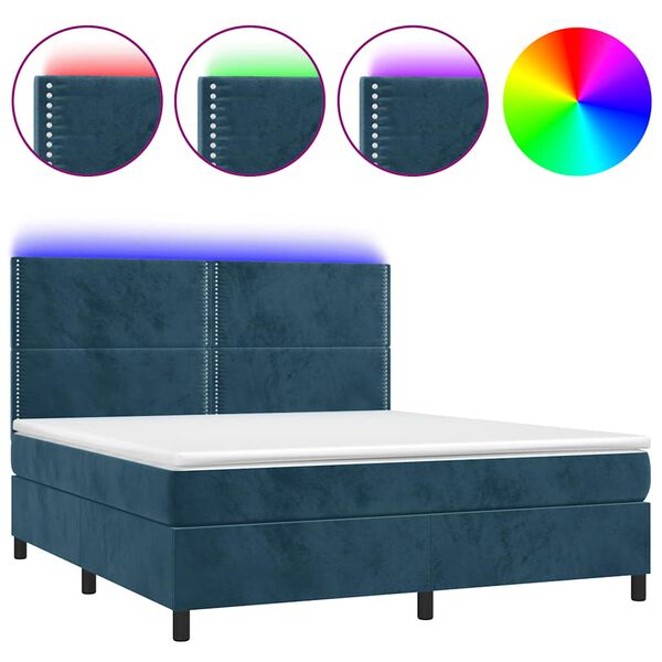 vidaXL &Kappa;&rho;&epsilon;&beta;ά&tau;&iota; Boxspring &mu;&epsilon; &Sigma;&tau;&rho;ώ&mu;&alpha; & LED &Sigma;&kappa;. &Mu;&pi;&lambda;&epsilon; 180x200&epsilon;&kappa;. &Beta;&epsilon;&lambda;&omicron;ύ&delta;&iota;&nu;&omicron;