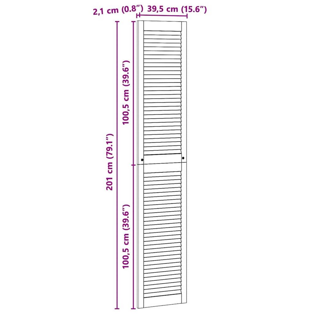 vidaXL Πόρτες Ντουλάπας με πόρτα 4 pcs Καφέ 201 x 39.5 x 2.1 εκ