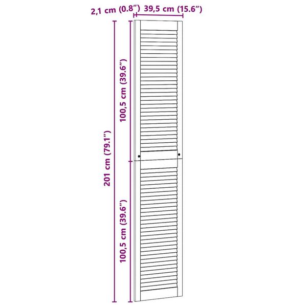 vidaXL Πόρτες Ντουλάπας με πόρτα 4 pcs Καφέ 201 x 39.5 x 2.1 εκ