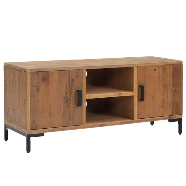 vidaXL Έπιπλο Τηλεόρασης Καφέ 110 x 35 x 48 εκ. από Μασίφ Ξύλο Πεύκου