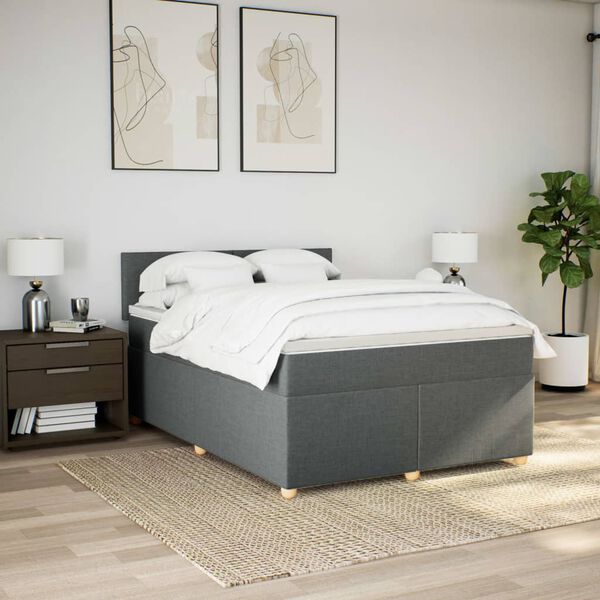 vidaXL &Kappa;&rho;&epsilon;&beta;ά&tau;&iota; Boxspring &mu;&epsilon; &Sigma;&tau;&rho;ώ&mu;&alpha; &Sigma;&kappa;&omicron;ύ&rho;&omicron; &Gamma;&kappa;&rho;&iota; 140x200 &epsilon;&kappa; &Upsilon;&phi;&alpha;&sigma;&mu;ά&tau;&iota;&nu;&omicron;