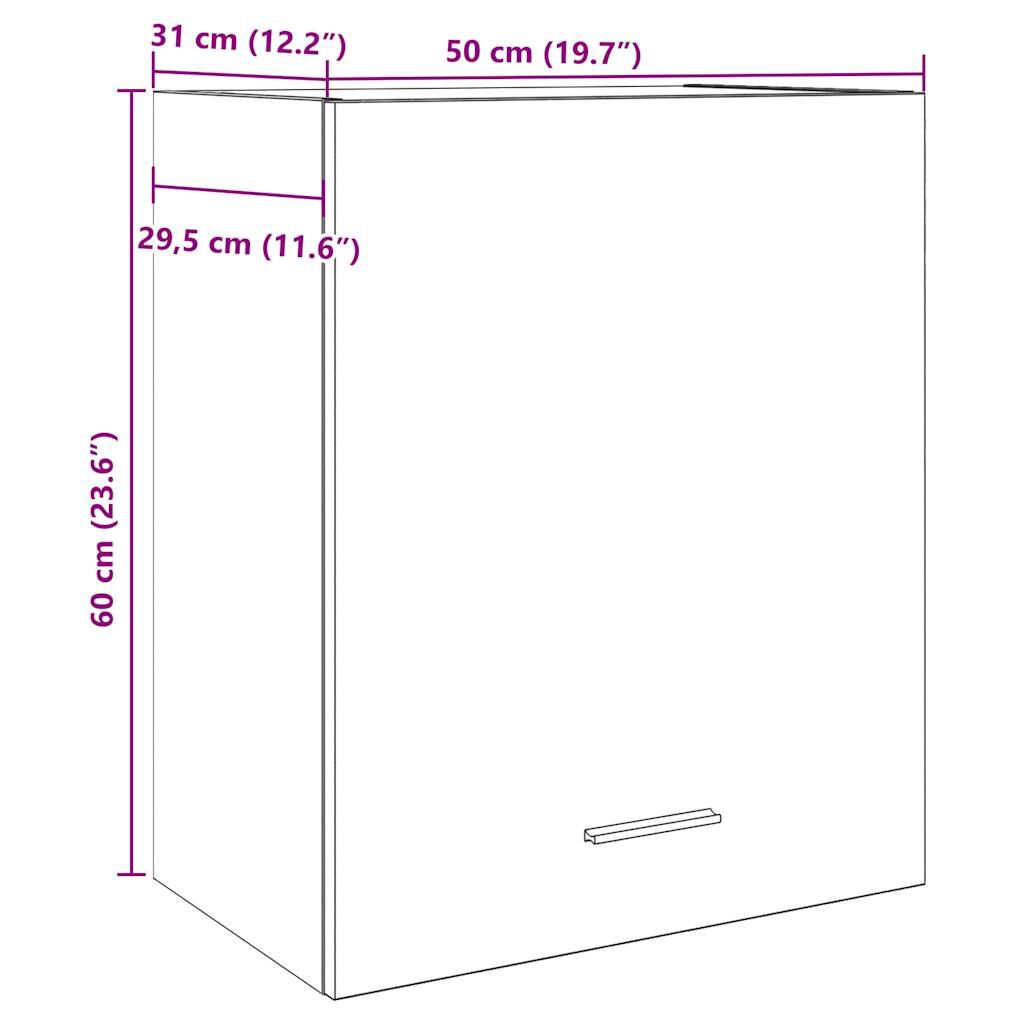vidaXL κρεμαστό ντουλάπι Lyon από παλιό ξύλο 50x31x60cm