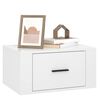vidaXL Κομοδίνο Επιτοίχιο Γυαλιστερό Λευκό 50 x 36 x 25 εκ.