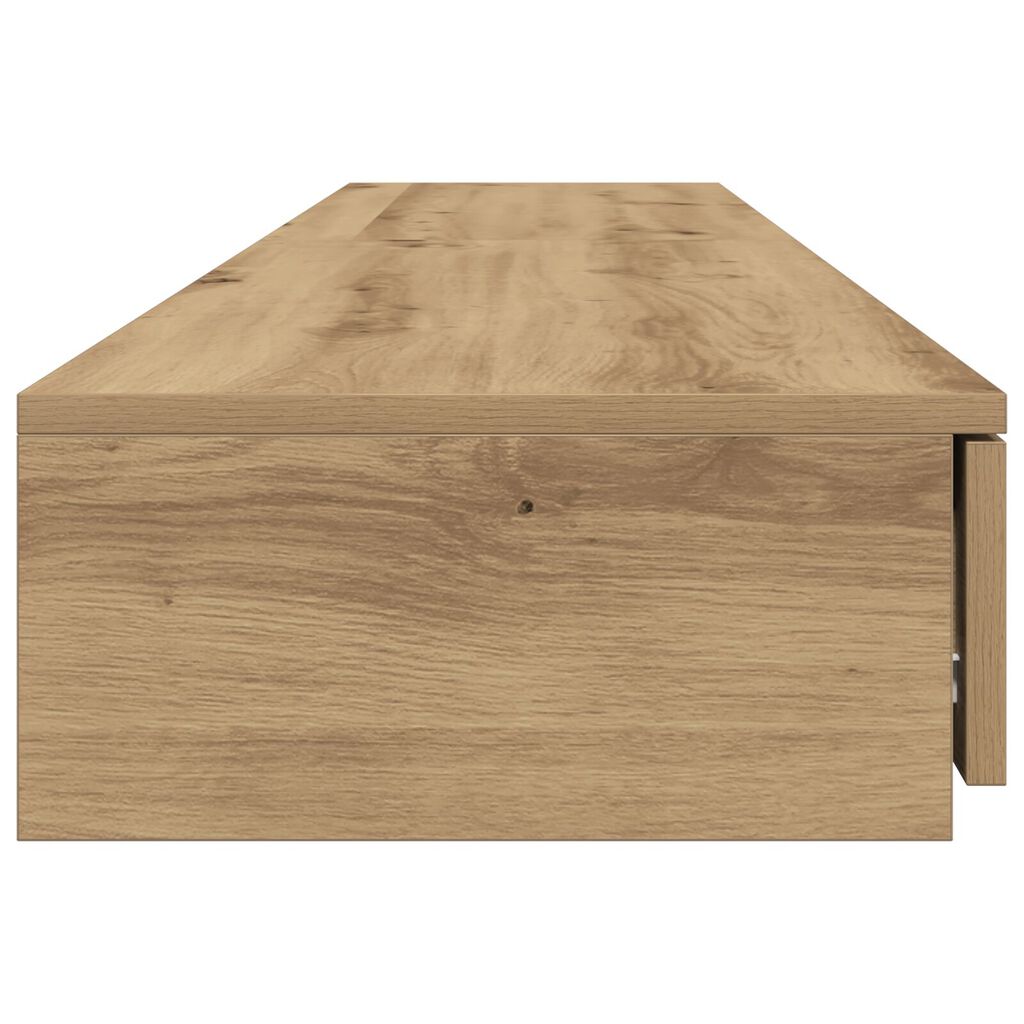vidaXL Συρτάρια Κρεβατιού από τεχνητό δρυ, 180x36,5x16,5 εκ, επεξεργασμένο ξύλο