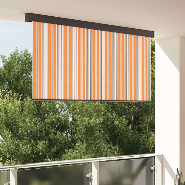 vidaXL Εξωτερικό ρολό Ριγέ Κίτρινο και μπλε 220 x 250 cm ύφασμα