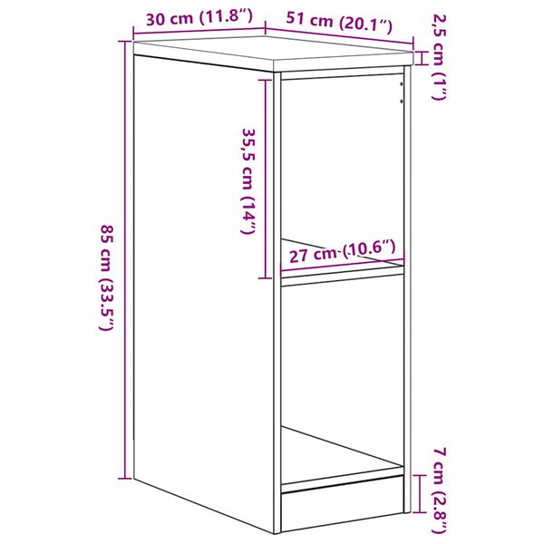 vidaXL ντουλάπι αποθήκευσης γκαράζ 30x51x85 εκ μασίφ ξύλο πεύκο