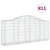 vidaXL Συρματοκιβώτια Τοξωτά 11 τεμ. 200x30x80/100 εκ. Γαλβαν. Ατσάλι