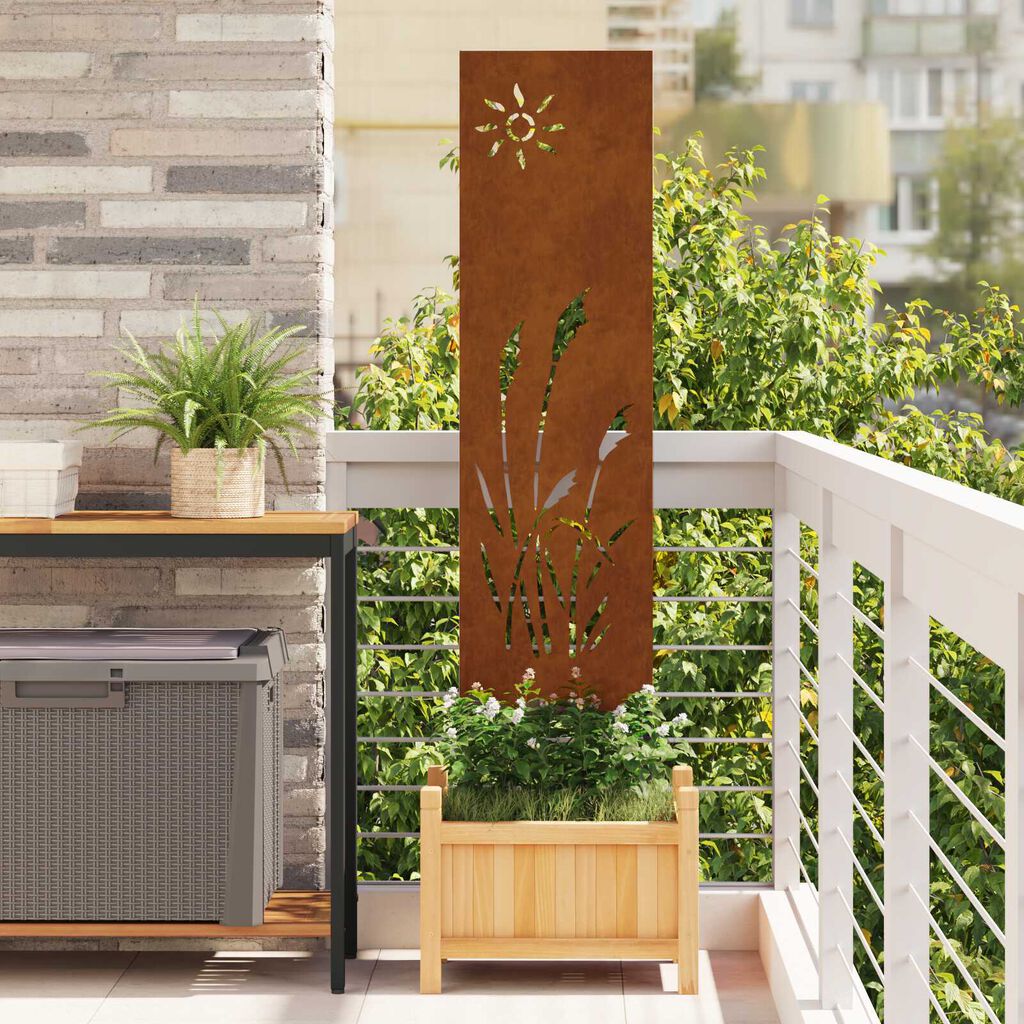 vidaXL Διακοσμητική Πλάκα Κήπου Σκ rusty 32 x 140 εκ