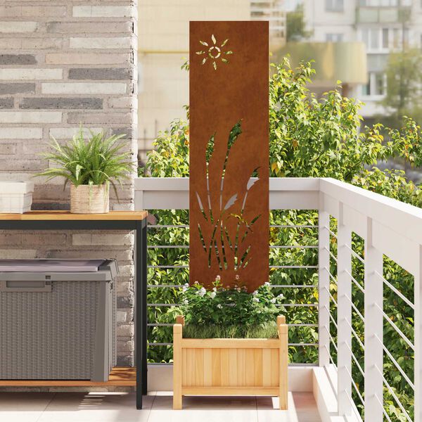 vidaXL Διακοσμητική Πλάκα Κήπου Σκ rusty 32 x 140 εκ