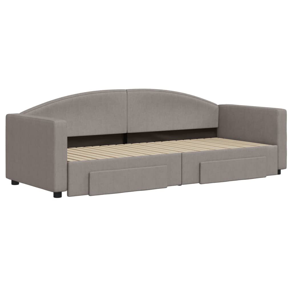 vidaXL Καναπές Κρεβάτι Συρόμενος Taupe 80x200 εκ. Υφασμάτινος Συρτάρια
