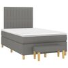 vidaXL Κρεβάτι Boxspring με Στρώμα Σκούρο Γκρι 120x200 εκ. Υφασμάτινο