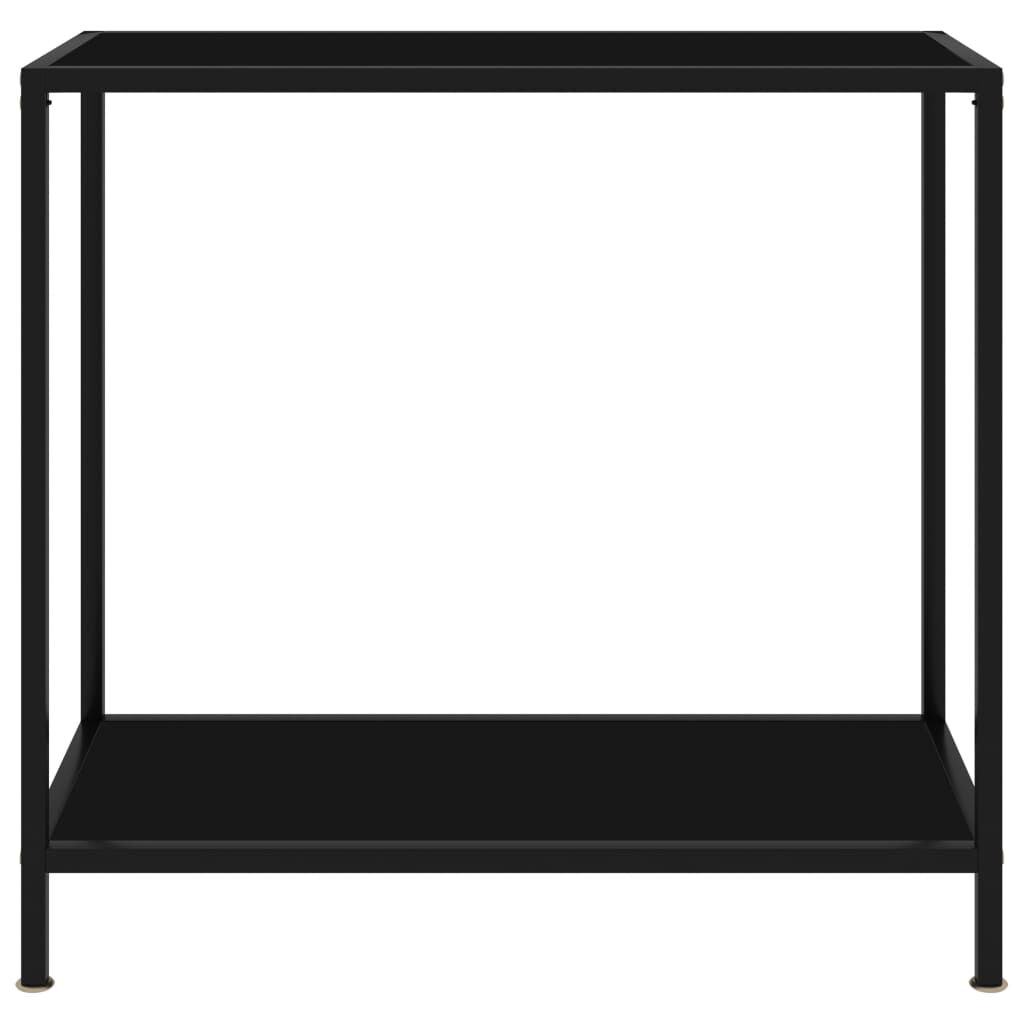 vidaXL Τραπέζι Κονσόλα Μαύρο 80 x 35 x 75 εκ. από Ψημένο Γυαλί