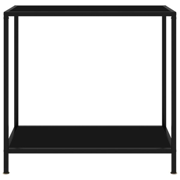 vidaXL Τραπέζι Κονσόλα Μαύρο 80 x 35 x 75 εκ. από Ψημένο Γυαλί