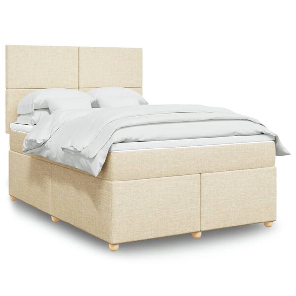 vidaXL &Kappa;&rho;&epsilon;&beta;ά&tau;&iota; Boxspring &mu;&epsilon; &Sigma;&tau;&rho;ώ&mu;&alpha; &Kappa;&rho;&epsilon;&mu; 160x200 &epsilon;&kappa;. &Upsilon;&phi;&alpha;&sigma;&mu;ά&tau;&iota;&nu;&omicron;