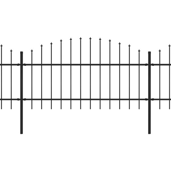 vidaXL Φράχτης Κήπου με Κορυφή Δόρυ από Ατσάλι 1603,5 x 125 εκ. Μαύρος