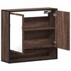 vidaXL ντουλάπι καθρέφτη μπάνιου καφέ δρυς 65x20x60 cm