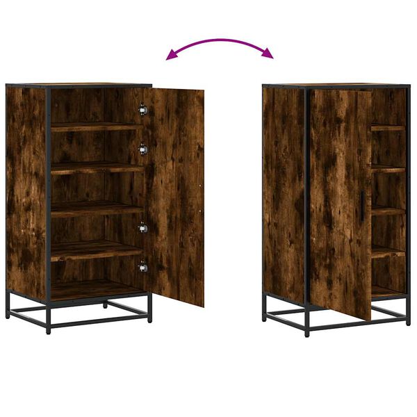 vidaXL Παπουτσοθήκη Καπνιστή Δρυς 48x38x97,5 εκ. Επεξεργασμένο Ξύλο