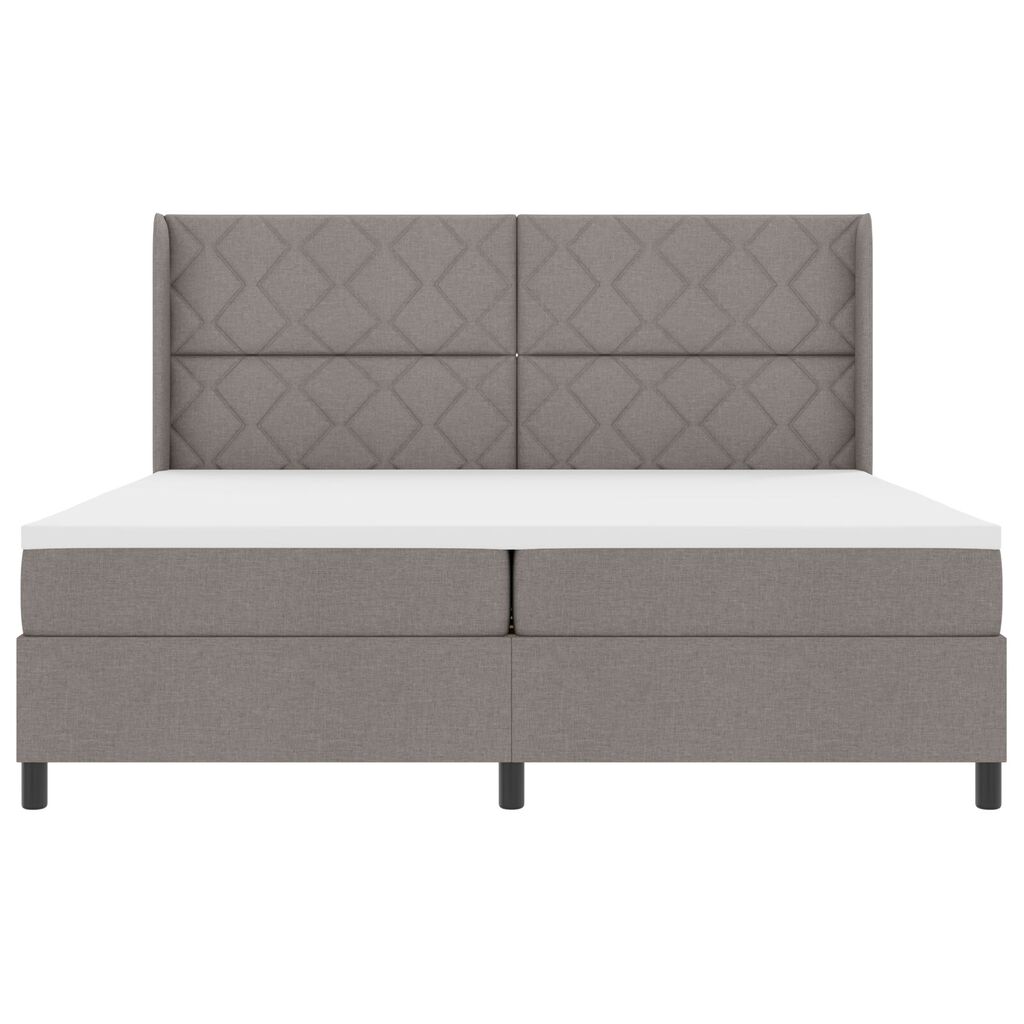 vidaXL Κρεβάτι Box Spring με Στρώμα Taupe 200x200 εκ Υφάσματος