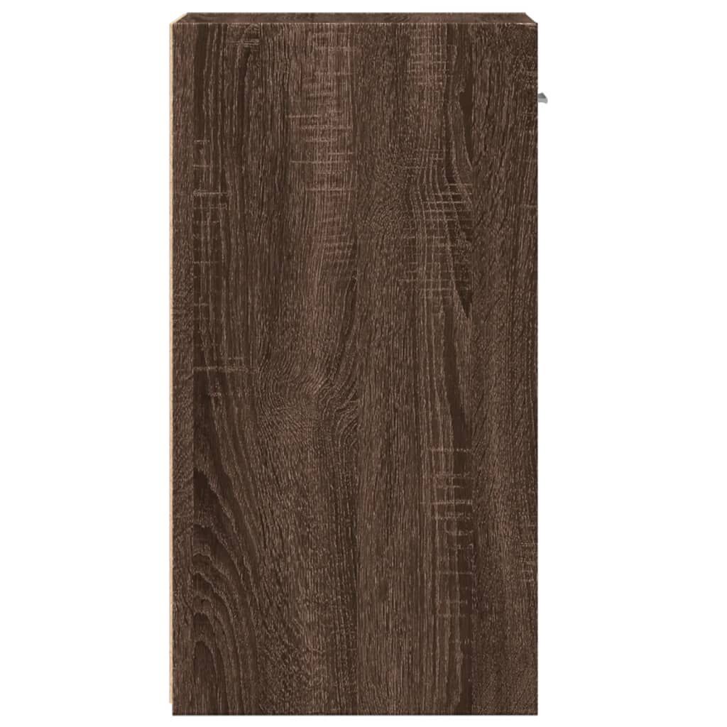 vidaXL Κομοδίνα 2 τεμ. Καφέ Δρυς 35x34x65 εκ. από Επεξεργ. Ξύλο