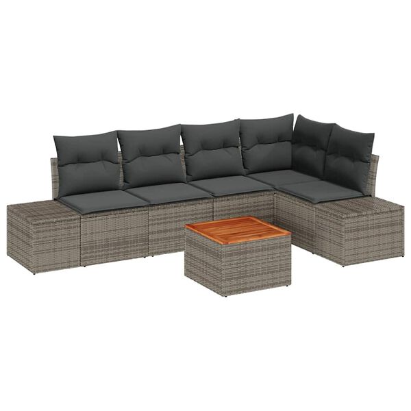 vidaXL Σετ Καναπέ Κήπου 6 pcs Γκρι