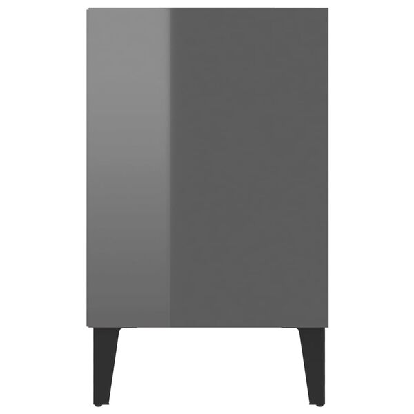 vidaXL Έπιπλο Τηλεόρασης Γυαλ. Γκρι 103,5x30x50 εκ. με Μεταλλικά Πόδια