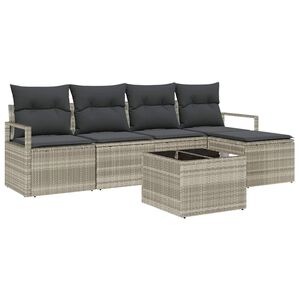 vidaXL &Sigma;&epsilon;&tau; &Kappa;&alpha;&nu;&alpha;&pi;έ &mu;&epsilon; &mu;&alpha;&xi;&iota;&lambda;ά&rho;&iota; 6 pcs &Alpha;&nu;&omicron;&iota;&chi;&tau;ό &gamma;&kappa;&rho;&iota; &sigma;&upsilon;&nu;&theta;&epsilon;&tau;&iota;&kappa;ό &rho;&alpha;&tau;ά&nu;