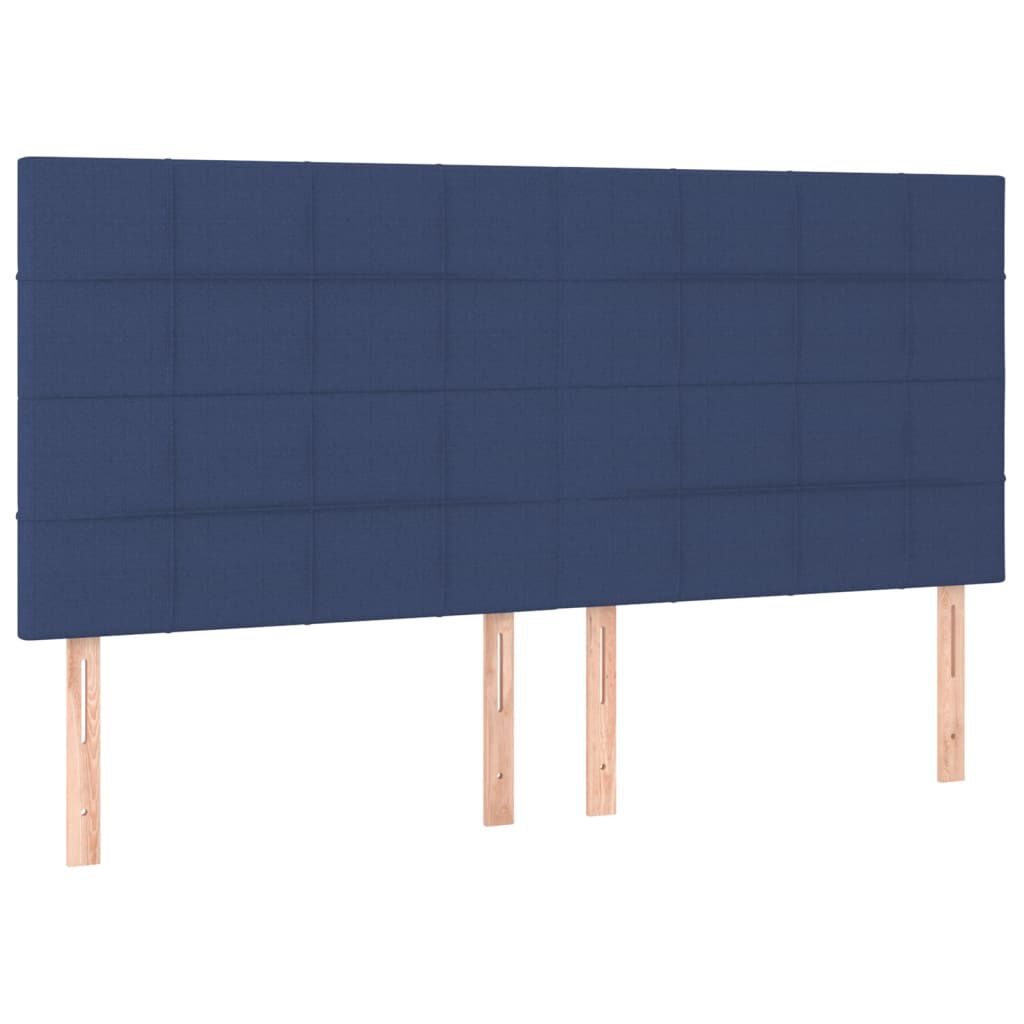 vidaXL Κρεβάτι Boxspring με Στρώμα Μπλε 180x200 εκ. Υφασμάτινο
