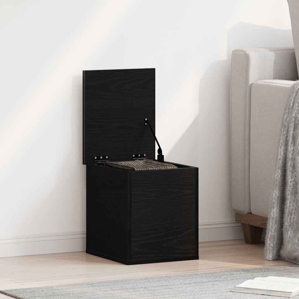 vidaXL Κουτί Αποθήκευσης Μαύρο Δρυς 30x35x35 εκ από Επεξεργασμένο Ξύλο