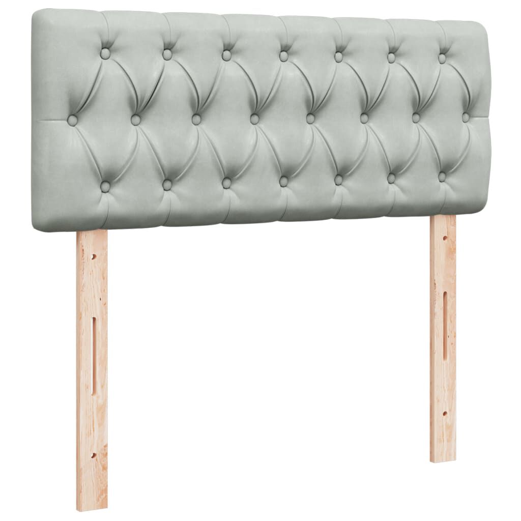 vidaXL Κρεβάτι Boxspring με Στρώμα Ανοιχτό Γκρι 120x190 εκ. Βελούδινο