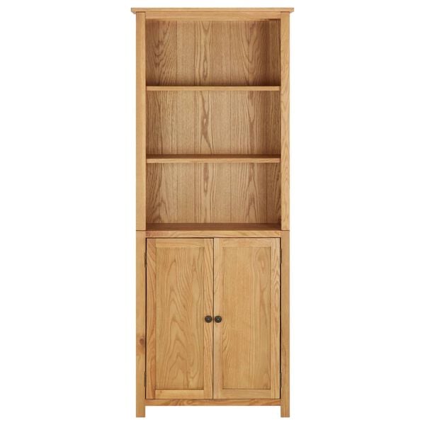 vidaXL Βιβλιοθήκη με 2 Πόρτες 70 x 30 x 180 εκ. Μασίφ Ξύλο Δρυός