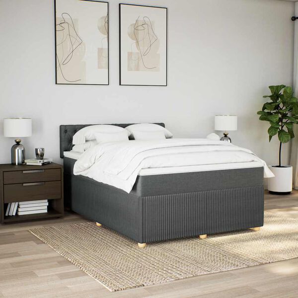 vidaXL &Kappa;&rho;&epsilon;&beta;ά&tau;&iota; Boxspring &mu;&epsilon; &Sigma;&tau;&rho;ώ&mu;&alpha; &Sigma;&kappa;&omicron;ύ&rho;&omicron; &Gamma;&kappa;&rho;&iota; 160x200 &epsilon;&kappa; &Upsilon;&phi;&alpha;&sigma;&mu;ά&tau;&iota;&nu;&omicron;