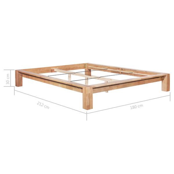 vidaXL Πλαίσιο Κρεβατιού 160 x 200 εκ. από Μασίφ Ξύλο Δρυός