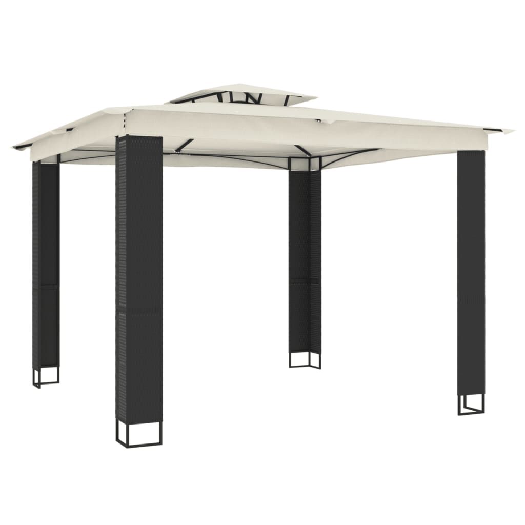 vidaXL Κιόσκι με Διπλή Οροφή Κρεμ 2,94x2,94 μ. Ατσάλινο