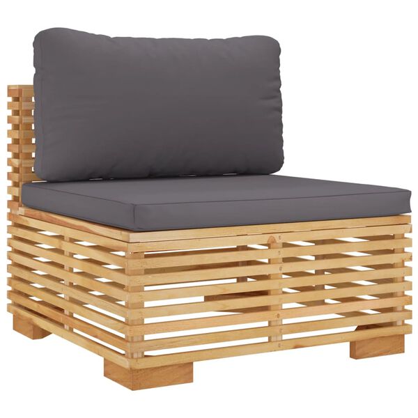 vidaXL Σαλόνι Κήπου Σετ 7 Τεμαχίων από Μασίφ Ξύλο Teak με Μαξιλάρια
