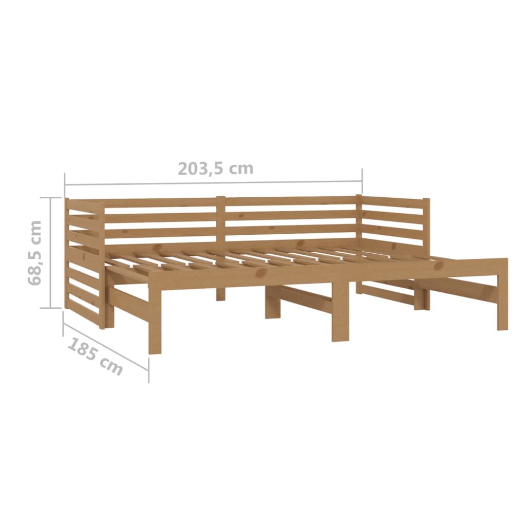 vidaXL Καναπές Κρεβάτι Καφέ Μελί 2 x (90 x 200) εκ από Μασίφ Ξύλο Πεύκου
