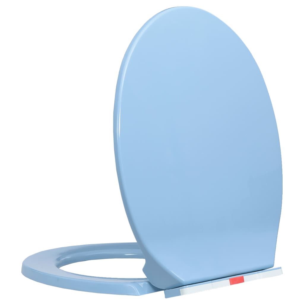vidaXL Κάλυμμα Λεκάνης με Soft Close &amp; Quick Release Οβάλ Μπλε