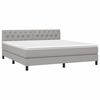 vidaXL Κρεβάτι Boxspring με Στρώμα & LED Αν.Γκρι 160x200 εκ Υφασμάτινο