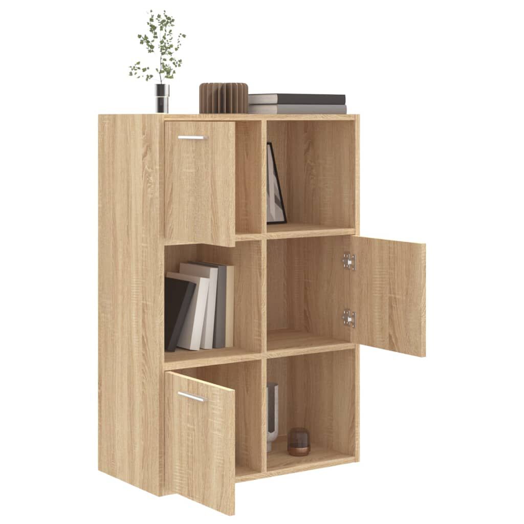 vidaXL Ραφιέρα με Ντουλάπια Sonoma Δρυς 60 x 29,5 x 90 εκ. Επεξ. Ξύλο