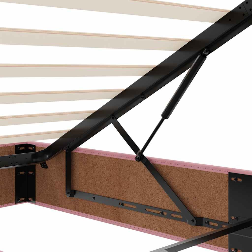 vidaXL Οθωμανικό κρεβάτι με στρώματα Ροζ 120x200cm Velvet