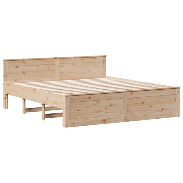 vidaXL Κρεβάτι Βιβλιοθήκη Χωρίς Στρώμα 180x200 εκ Μασίφ Ξύλο Πεύκου