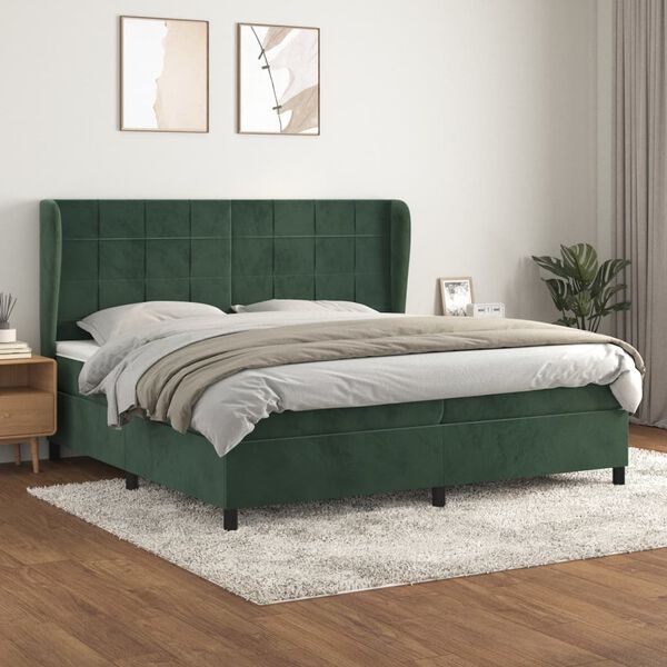 vidaXL &Kappa;&rho;&epsilon;&beta;ά&tau;&iota; Boxspring &mu;&epsilon; &Sigma;&tau;&rho;ώ&mu;&alpha; &Sigma;&kappa;&omicron;ύ&rho;&omicron; &Pi;&rho;ά&sigma;&iota;&nu;&omicron; 200x200&epsilon;&kappa;. &Beta;&epsilon;&lambda;&omicron;ύ&delta;&iota;&nu;&omicron;
