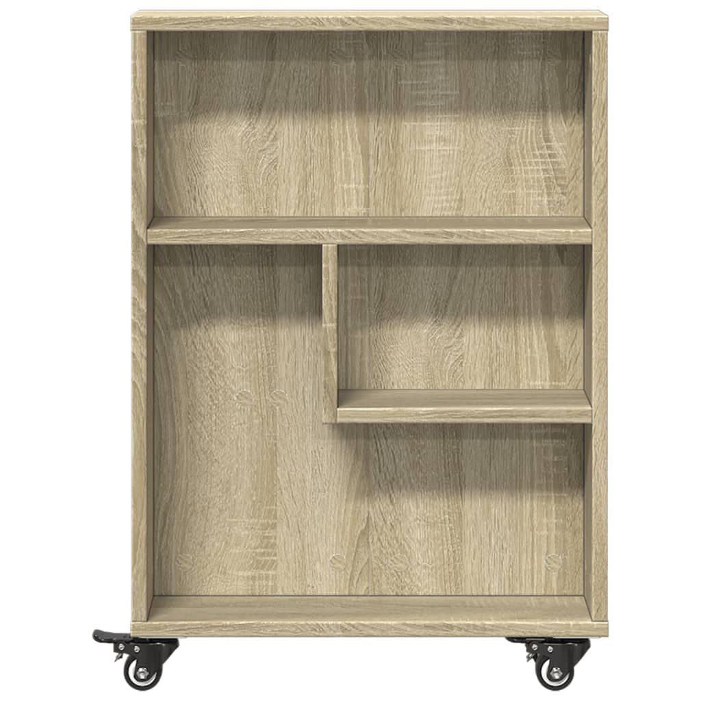vidaXL Τρόλεϊ Αποθήκευσης Στενό Sonoma Δρυς 48x13x68 εκ. Επεξ. Ξύλο