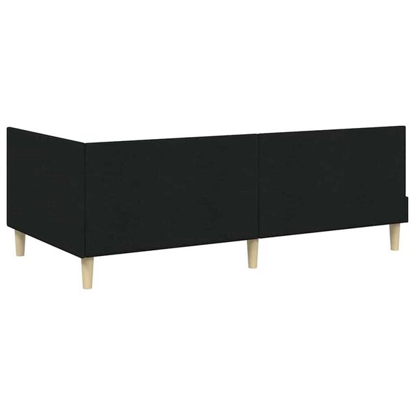 vidaXL Κρεβάτι Γωνίας Άλλο Μαύρο 80 x 200 cm Ύφασμα και Έργο ξύλου