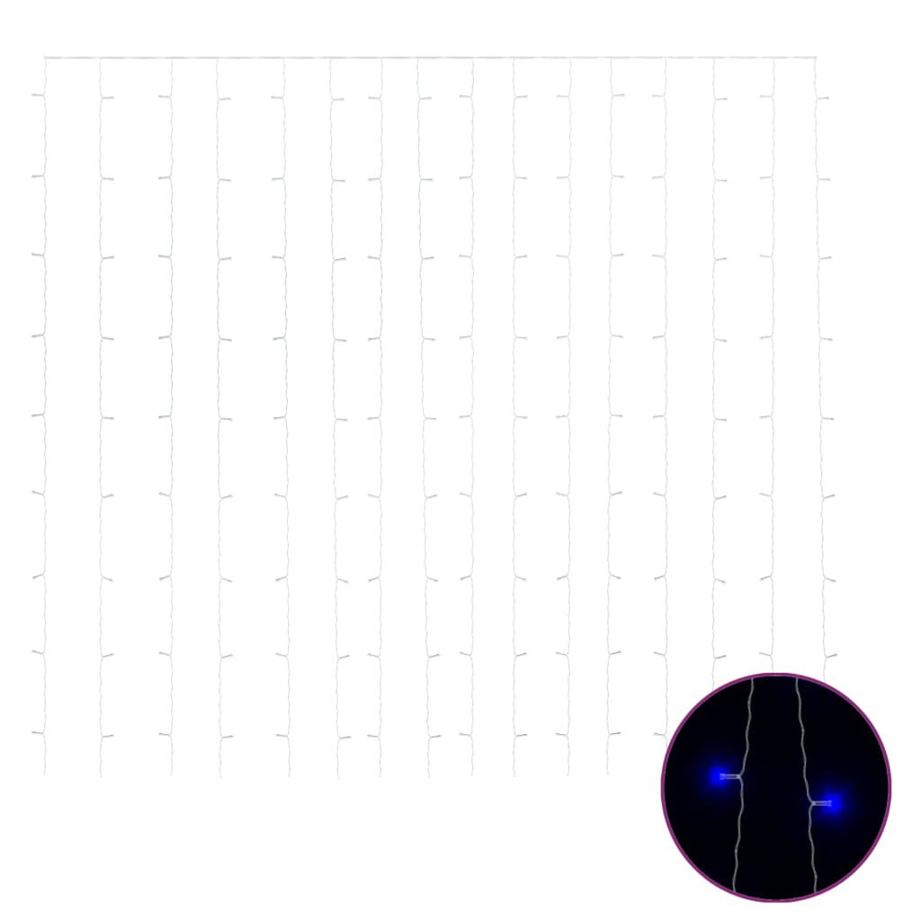 vidaXL Κουρτίνα LED Φωτάκια 300 LED Μπλε 3 x 3 μ. 8 Λειτουργίες